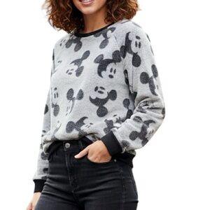Mickey Mouse Pullover Long Sleeve Crewneck, Cozy Classic Disney Style Size Small